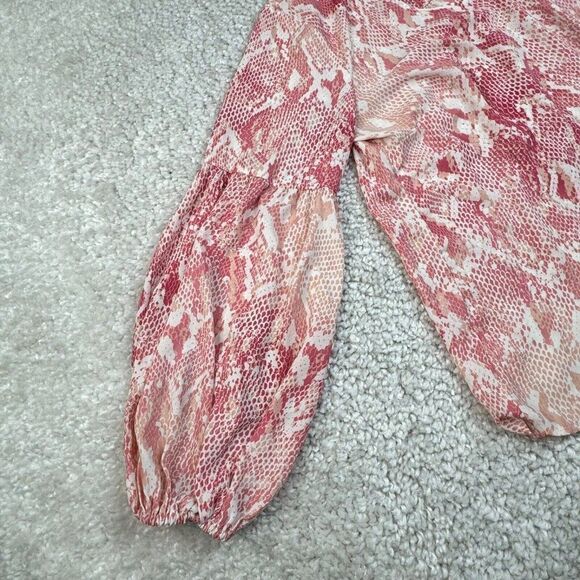Cabi Bethany Snake Print Blouse Pink - Picture 7 of 9